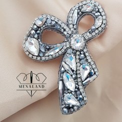 تصویر گلسینه جواهردوزی پاپیون فول نگین 