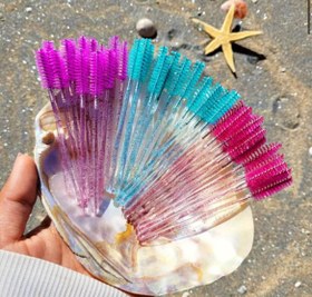 تصویر فرچه مژه و ابرو دسته براش اکلیلی 