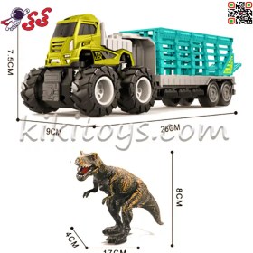 تصویر کامیون فلزی حمل دایناسور تیرکس اسباب بازی KLX600 181 