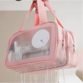 تصویر کیف واش بگ آرایشی و بهداشتی دو زیپ رنگ Original BLUE WASH BAG