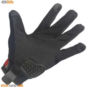 تصویر دستکش موتور سواری ردلاین پروتکشن دار مشکی R4 Redline motorcycle gloves with black R4 protection