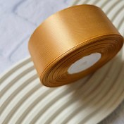 تصویر ربان ساتن 4 سانتی خردلی 