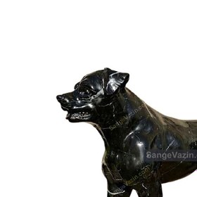تصویر مجسمه سنگی سگ سیاه 