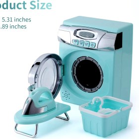 تصویر اسباب‌بازی ست لوازم خانگی پاستلی (لباسشویی باتری‌خور) 