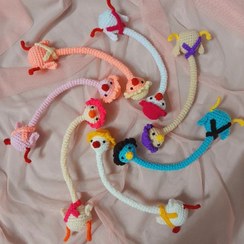 تصویر عروسک بافتنی اردک گردن دراز مناسب آویز کیف (3 تا بخر 4 تا ببر) 