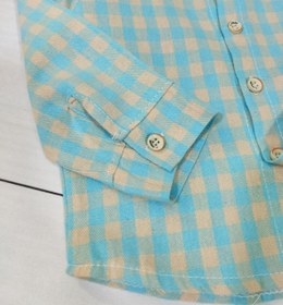 تصویر ست بیلر جین و پیراهن چهارخونه بچگانه 155 Children's biler jeans and checkered shirt set