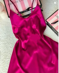 تصویر پیراهن ساتن بلند کد ۳۳ 