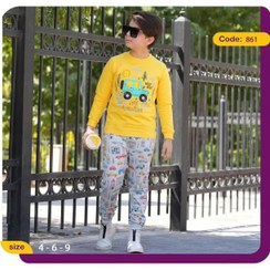 تصویر بلوز شلوار پسرانه طرح جیپ کد 861 Girls' t-shirt with jeep design 861