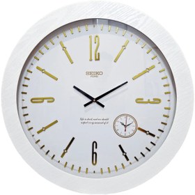 تصویر ساعت دیواری سیکو چوبی سفید 70 سانتی - لوکس Seiko clock