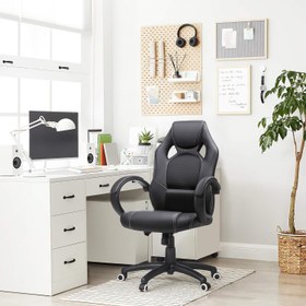 تصویر Songmics Office Chair Gaming Chair Desk Chair Computer Chair Swivel Chair With Tilting Mechanism Work Chair Height Adjustable Black Obg56B - ارسال 15 الی 20 روز کاری 