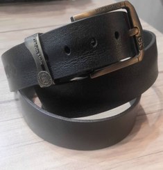 تصویر کمر بند چرم مردانه - 150 / مشکی / چرم گاو میش Men's leather belt