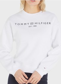 تصویر سویشرت یقه گرد با لوگو برند Tommy Hilfiger Crew Neck Logo Sweatshirt