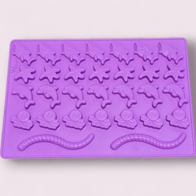 تصویر قالب سیلیکونی پاستیل طرح حیوانات دریایی 