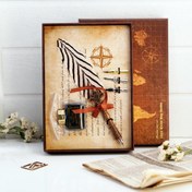 تصویر ست کالیگرافی قلم پر قرقاول سفید 