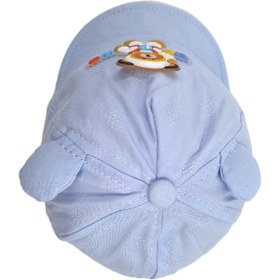 تصویر کلاه نوزادی مدل تدی کد 1134 رنگ آبی 