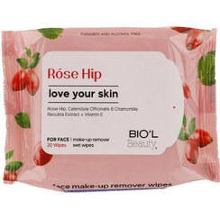 تصویر دستمال مرطوب بیول مدل Rose Hip بسته 20 عددی 