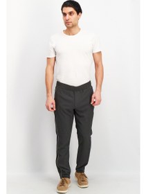 تصویر شلوار چینی مردانه با فیت هویج و نوار کناری، خاکستری ملانژ برند selected Men Carrot Fit Side Stripe Chino Pant, Grey Melange