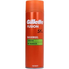 تصویر ژل اصلاح مردانه ژیلت Gillette سری Fusion مدل Sensitive حاوی عصاره روغن بادام حجم 200 میل 