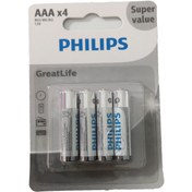 تصویر باتری نیم قلمی فلیپس مدل Greatlife بسته 4 عددی ا Philips Greatlife AAA Battery - Pack of 4 Philips Greatlife AAA Battery - Pack of 4