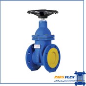 تصویر شیر کشویی زبانه لاستیکی pn16 وگ امید گلستان 4 اینچ 