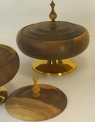 تصویر ظروف چوبی پایه دار 