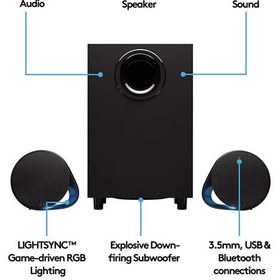 تصویر اسپیکر گیمینگ بلوتوثی لاجیتک G560 ا Logitech G560 Bluetooth Gaming Speaker Logitech G560 Bluetooth Gaming Speaker