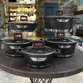 تصویر سرویس قابلمه گرانیتی 10پارچه زیو ترکیه مدل Z : 7140 10-piece granite pot service Ziv Türkiye model Z: 7140