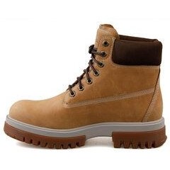 تصویر بوت پوتین مردانه بند دار میانه با ضد آب چرمی روزانه زرد تیمبرلند Timberland 