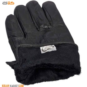 تصویر دستکش زمستانی موتورسواری چرم کد N315 Leather motorcycle winter gloves code N315