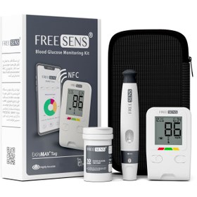 تصویر دستگاه تست قند خون فری سنس free sense blood glucose monitoring kit