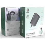 تصویر شارژر و کابل green lion 45W PD & QC Wall charger with type-c to lightning cable 1M UK 