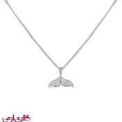 تصویر گردنبند نقره طرح دم وال ES_8788 