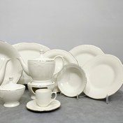 تصویر چینی فله غذا خوری الیزابت توس لب طلا 