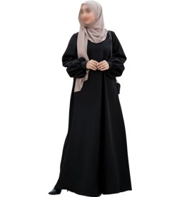 تصویر مانتو عبایی شکوه مشکی (آماده سازی 7 روز کاری) کد 1409 