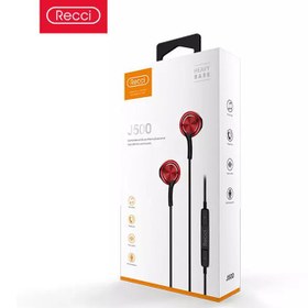 تصویر هندزفری سیمی با جک 3.5 میلی‌متری رسی Recci wired earphone j500 