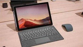 تصویر تبلت مایکروسافت مدل Surface Pro 7 Plus - F ظرفیت 512 گیگابایت به همراه کیبورد Black Type Cover 