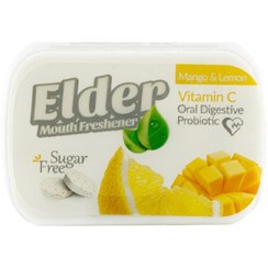 تصویر قرص خوشبو كننده دهان پروبیوتیک الدر با طعم انبه و لیمو Elder Elder Probiotic Mango & Lemon Mouth Fresheners