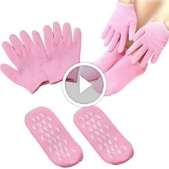 تصویر ست کامل مرطوب‌کننده اسپا (جوراب + دستکش) با ژل طبیعی 