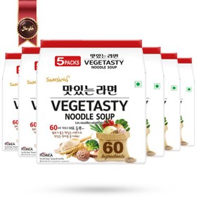 تصویر 6 بسته نودل سامیانگ samyang مدل گیاهی vegetasty وزن 115 گرم پک 5 تایی 