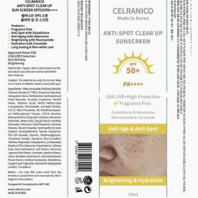 تصویر کرم ضدآفتاب ضدلک سلرانیکو مدل Celranico Anti Spot Clear UP Sun Screen SPF50 Celranico Anti Spot Clear UP Sun Screen SPF50 50ml