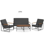 تصویر نیم ست مبلمان فلزی و چوب افرا مدرن اداری و مسکونی 