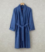 تصویر حوله حمام کتان انگلیش هوم مدل Summer سایز S-M آبی Summer Cotton Bathrobe S-M Navy Blue