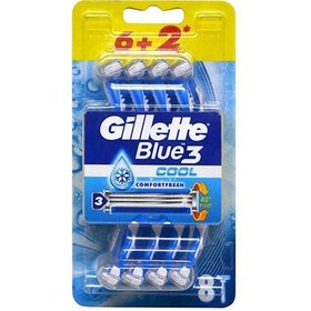 تصویر تیغ اصلاح مدل بلو 3 کول سه لبه مناسب آقایان 8 عددی ژیلت ا GILLETTE Blue3 Cool Men'S Disposable Razor 8 Count GILLETTE Blue3 Cool Men'S Disposable Razor 8 Count