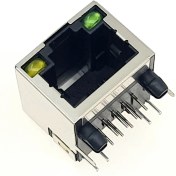 تصویر کانکتور شبکه چراغ دار RJ45 FEMALE CONNECTOR WITH LED