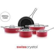 تصویر سرویس قابلمه کاراجا ۹ پارچه مدل Swiss Crystal Mastermaid صورتی 