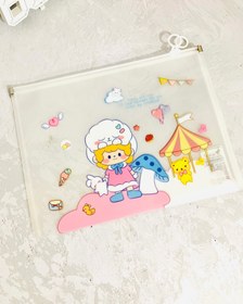 تصویر پوشه زیپدار A4 دختر کیوت - کد۴ 