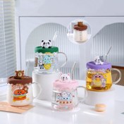 تصویر ماگ شیشه ای سر سیلیکونی ملوسک 