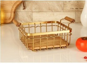 تصویر سبد میوه مربع بی.وی.کی کاریزما طلایی کد VK411220 BVK Charisma Gold Square Fruit Basket Code VK411220