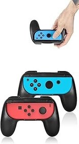 تصویر Sweet Seven Joycon Grips - 2 بسته بندی دستمال جوی دست دستی برای کنترل کننده های Nintendo Switch Switch توسط Sweet Seven Sweet seven Joycon Grips - 2 Pack Black Handheld Joystick Holders for Nintendo Switch Joy-Con Controllers by Sweet seven