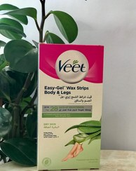 تصویر پک نوار موبر ویت ۱۰ عددی حاوی آلوئه ورا مناسب انواع پوست veet easy-gel wax strips